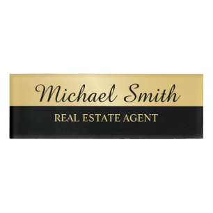 Badge D'identification Personnalisé Black and Gold Professional