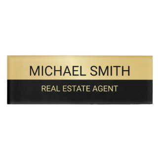 Badge D'identification Personnalisé Black and Gold Professional