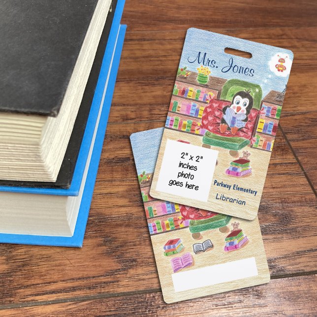 Badge d'identification personnalisé de bibliothéca (Créateur téléchargé)