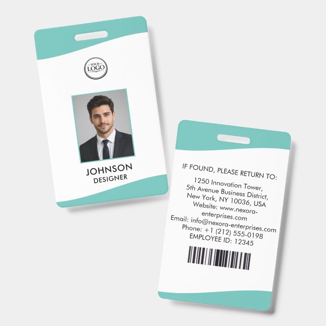 Badge d'identification personnalisé d'employé (Avant & arrière)