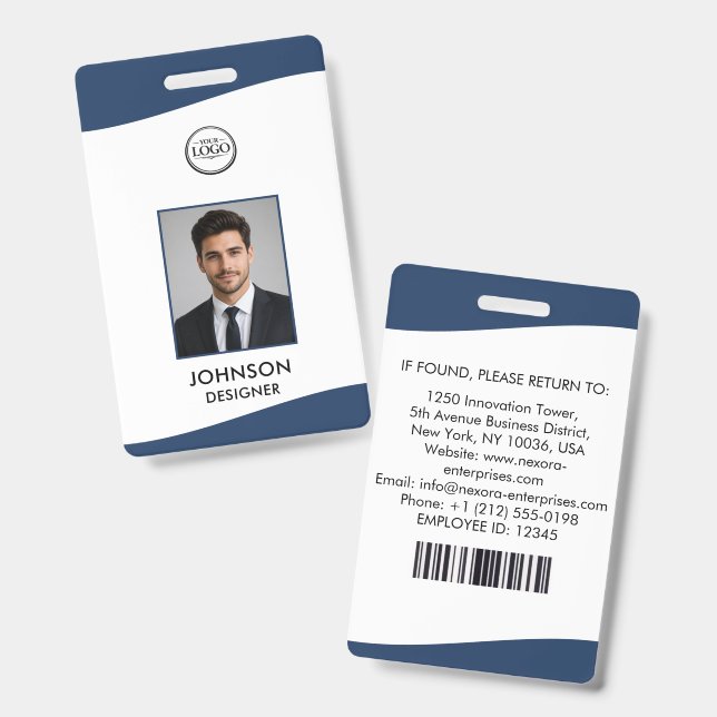 Badge d'identification personnalisé d'employé (Avant & arrière)