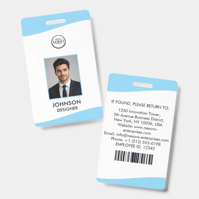 Badge d'identification personnalisé d'employé (Avant & arrière)