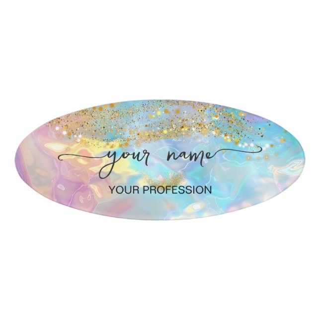 Badge D'identification Personnalisé holographique iridescent (Devant)