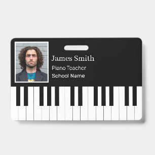 Badge d'identification personnalisé noir et blanc 