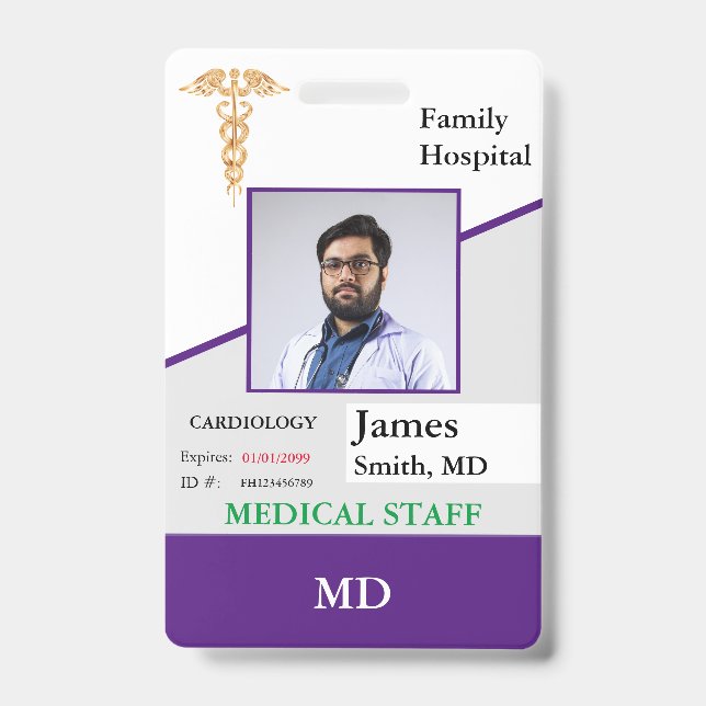 Badge d'identification personnalisé pour employé m (Avant)