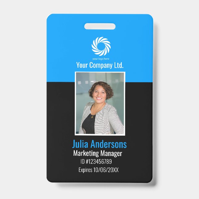 Badge d'identification personnalisé pour employés  (Avant)