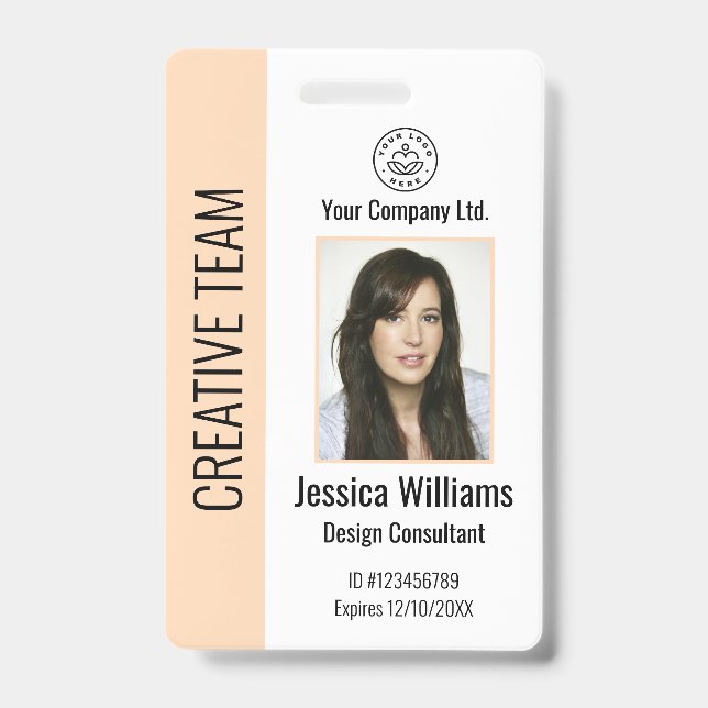 Badge d'identification personnalisé pour employés  (Avant)