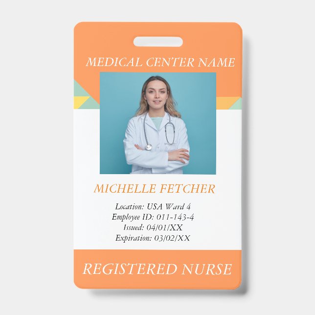 Badge d'identification personnalisé pour employés  (Avant)