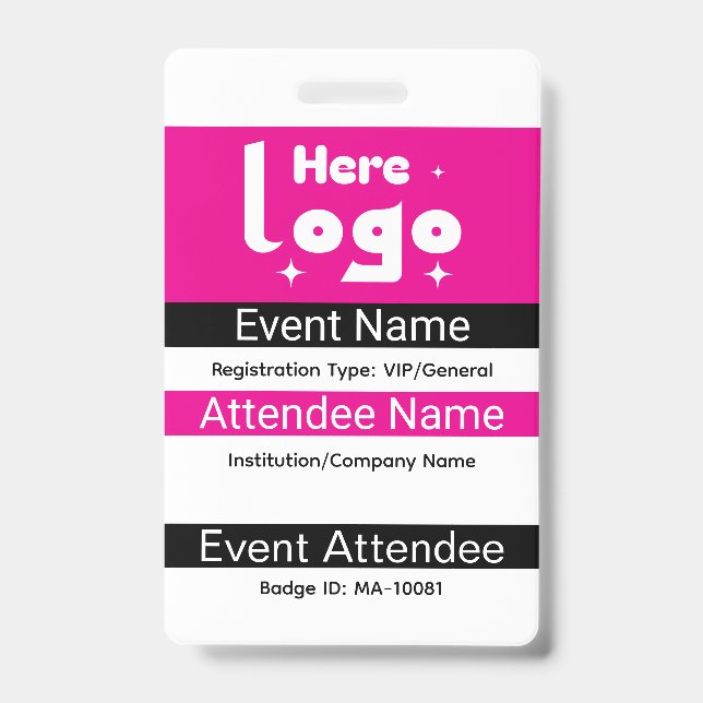 Badge d'identification personnalisé pour Expo avec (Avant)