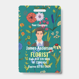 Badge d'identification personnalisé pour fleuriste