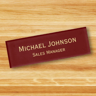 Badge D'identification Personnalisé professionnel élégant Faux Gold Maroo