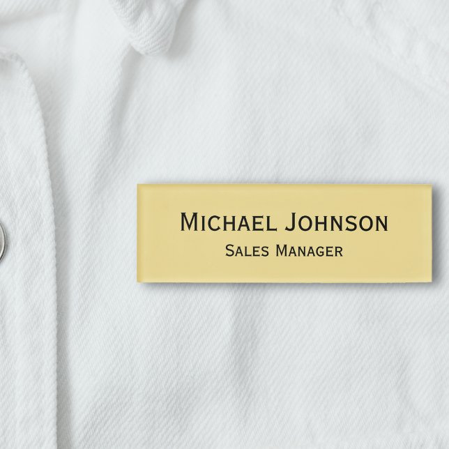 Badge D'identification Personnalisé Professionnel Riche Faux Or Magnétiqu (Personalized Professional Rich Faux Gold Magnetic Name Tag)