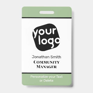 Badge d'identification personnalisé vert sauge min