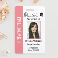 Badge d'identification personnalisée de l'employé 