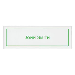Badge D'identification Personnaliser le nom sur le vert et le blanc minim