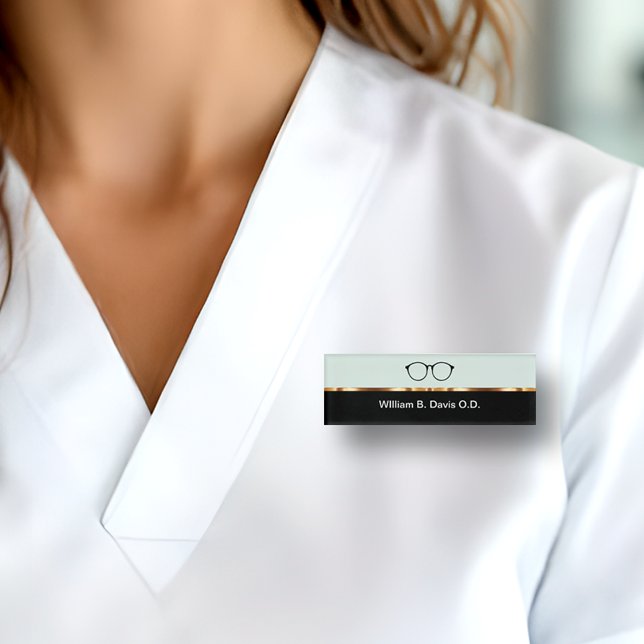 Badge D'identification Personnel de bureau de l'Optométriste classique (Créateur téléchargé)