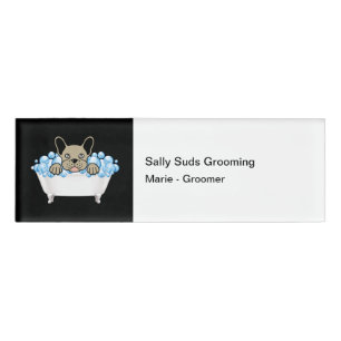 Badge D'identification Pet Dog Groomer mignon Nom du personnel Tags