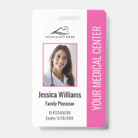 Badge d'identification photo de l'employé médical 