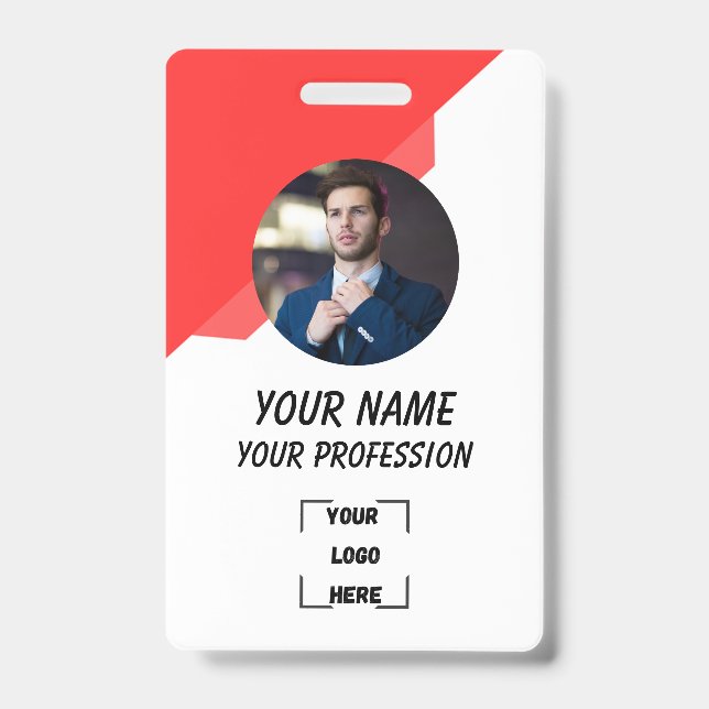 Badge d'identification photo de travailleur profes (Avant)