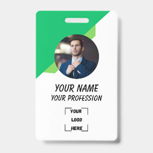Badge d'identification photo de travailleur profes