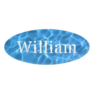 Badge D'identification Photo d'eau de piscine bleue aqua