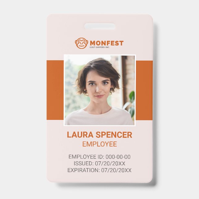 Badge d'identification photo d'employé d'entrepris (Avant)
