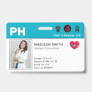 Badge d'identification photo d'employé médical de 