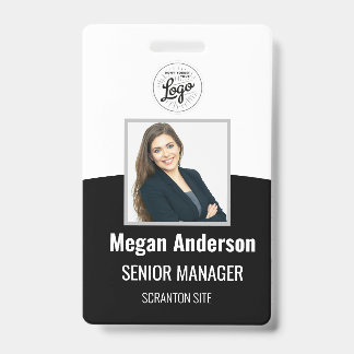 Badge d'identification photo d'employé noir person