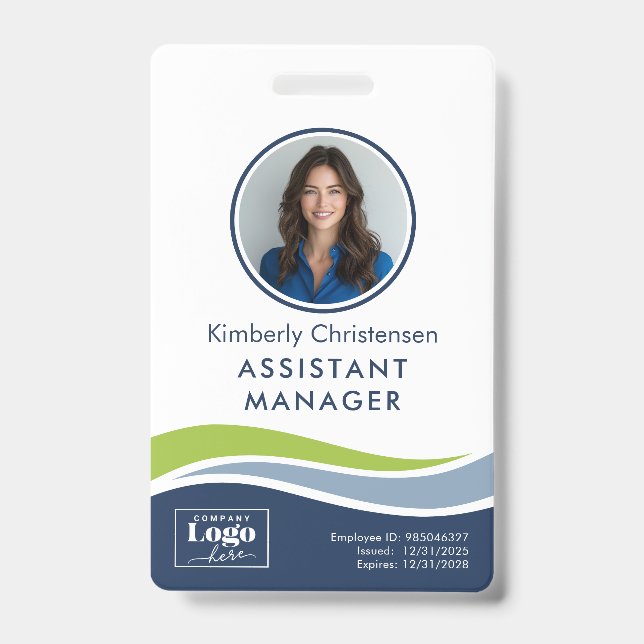 Badge d'identification photo d'employé personnalis (Avant)