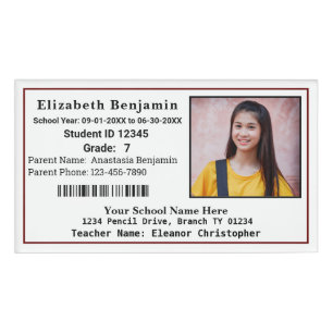 Badge D'identification Photo d'identification de l'enfant de l'école
