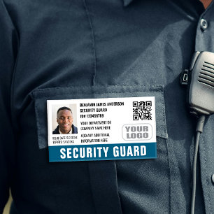 Badge D'identification Photo d'identité de garde de sécurité Nom Logo QR