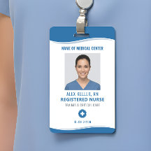 Badge d'identification photo d'infirmière diplômée