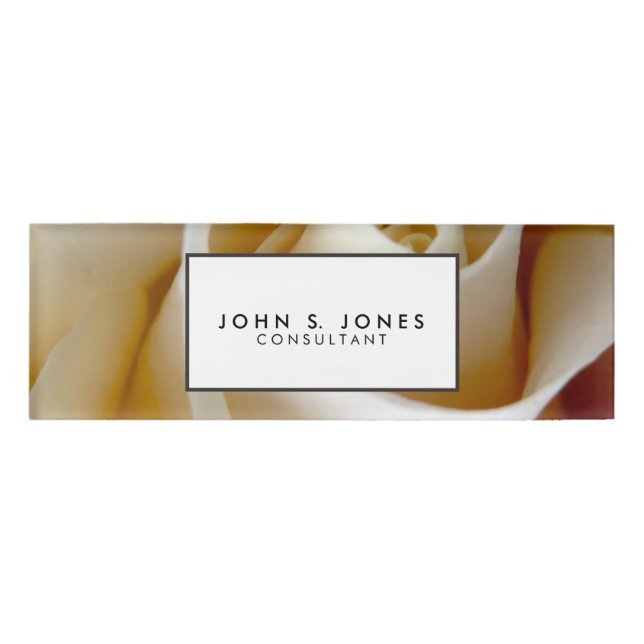 Badge D'identification Photo du Mariage Rose de crème (Devant)