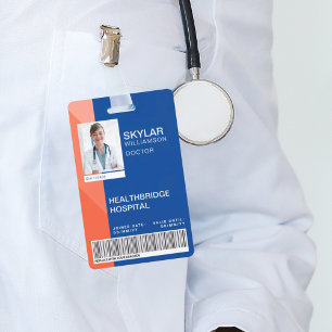 Badge d'identification photo médicale à design mod