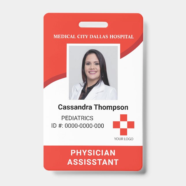 Badge d'identification photo personnalisé avec log (Avant)