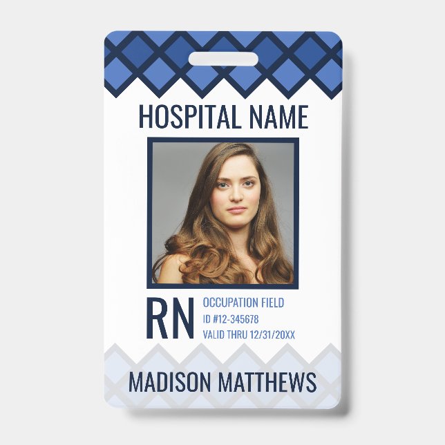 Badge d'identification photo personnalisé pour emp (Avant)