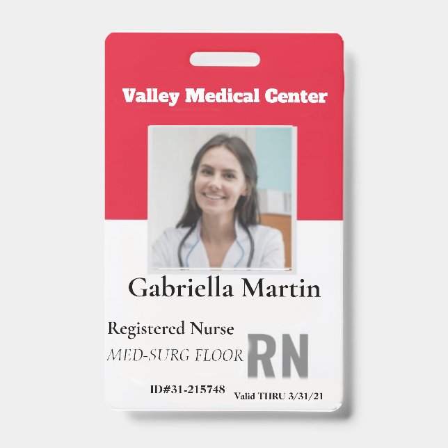 Badge d'identification photo personnalisé pour emp (Avant)