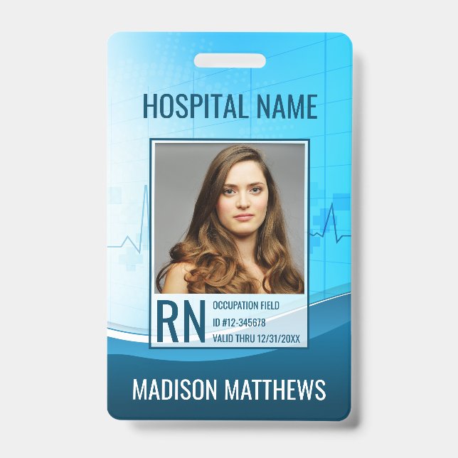 Badge d'identification photo personnalisé pour emp (Avant)