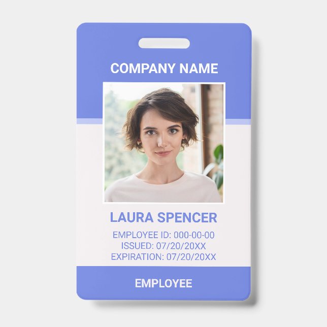 Badge d'identification photo personnalisé pour emp (Avant)