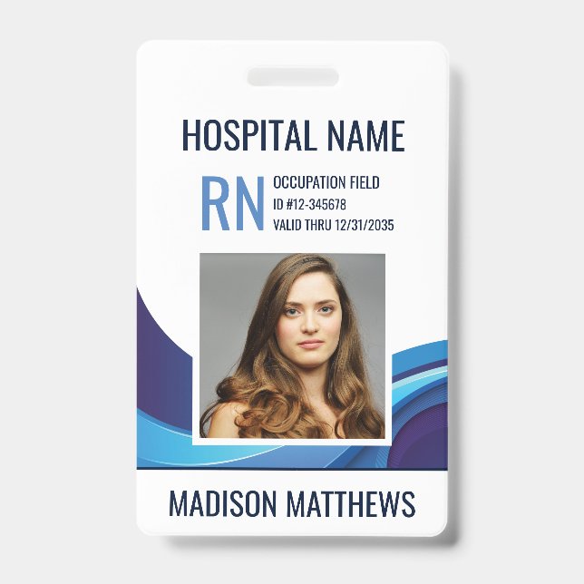Badge d'identification photo personnalisé pour emp (Avant)