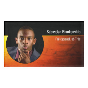 Badge D'identification Photographie personnalisée du Sunset Orange Art P