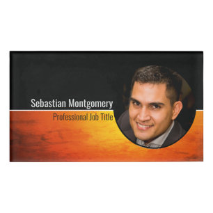 Badge D'identification Photographie personnalisée du Sunset Orange Art P