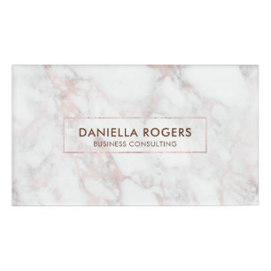 Badge D'identification Pierre de marbre Rose-or de luxe