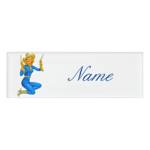 Badge D'identification Pin-up de la petite fille Thunder_Cove