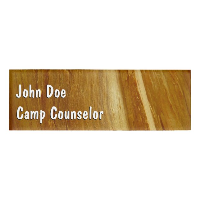 Badge D'identification Pine Wood II Faux Texture en bois (Devant)