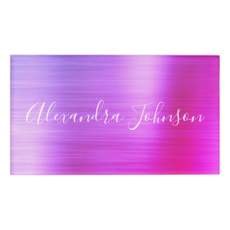 Badge D'identification Pink Professionnel - Purple Foil Moderne