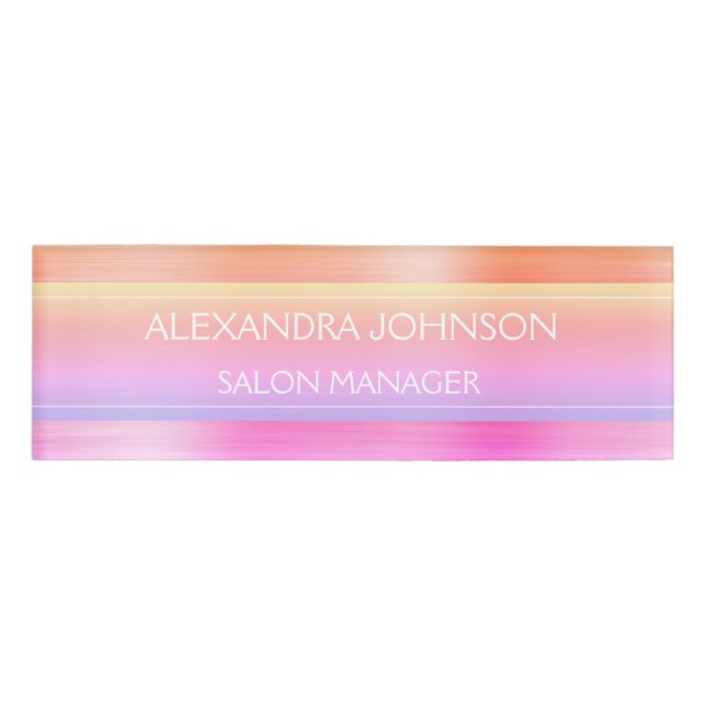 Badge D'identification Pink Purple Professionnel Foil Moderne (Devant)