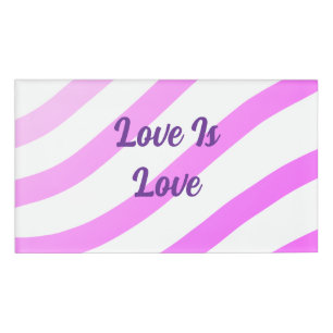 Badge D'identification Pink rayures colorées pastel amour est amour fiert