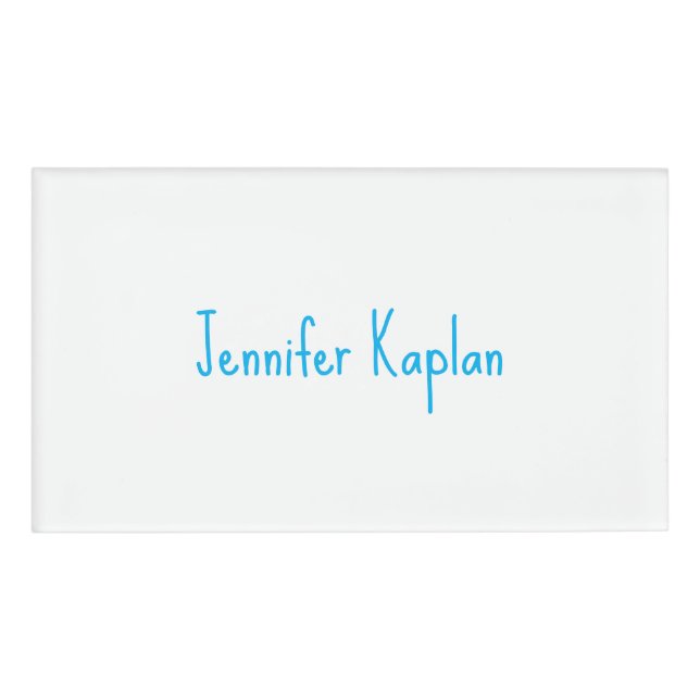 Badge D'identification Plain Minimalist Professional Casual Handwriting (Devant)