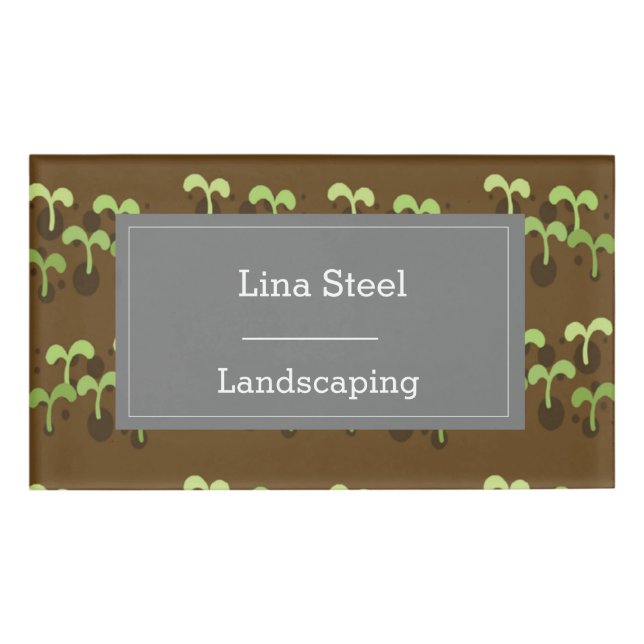 Badge D'identification Plantes en motif de sol  (Devant)